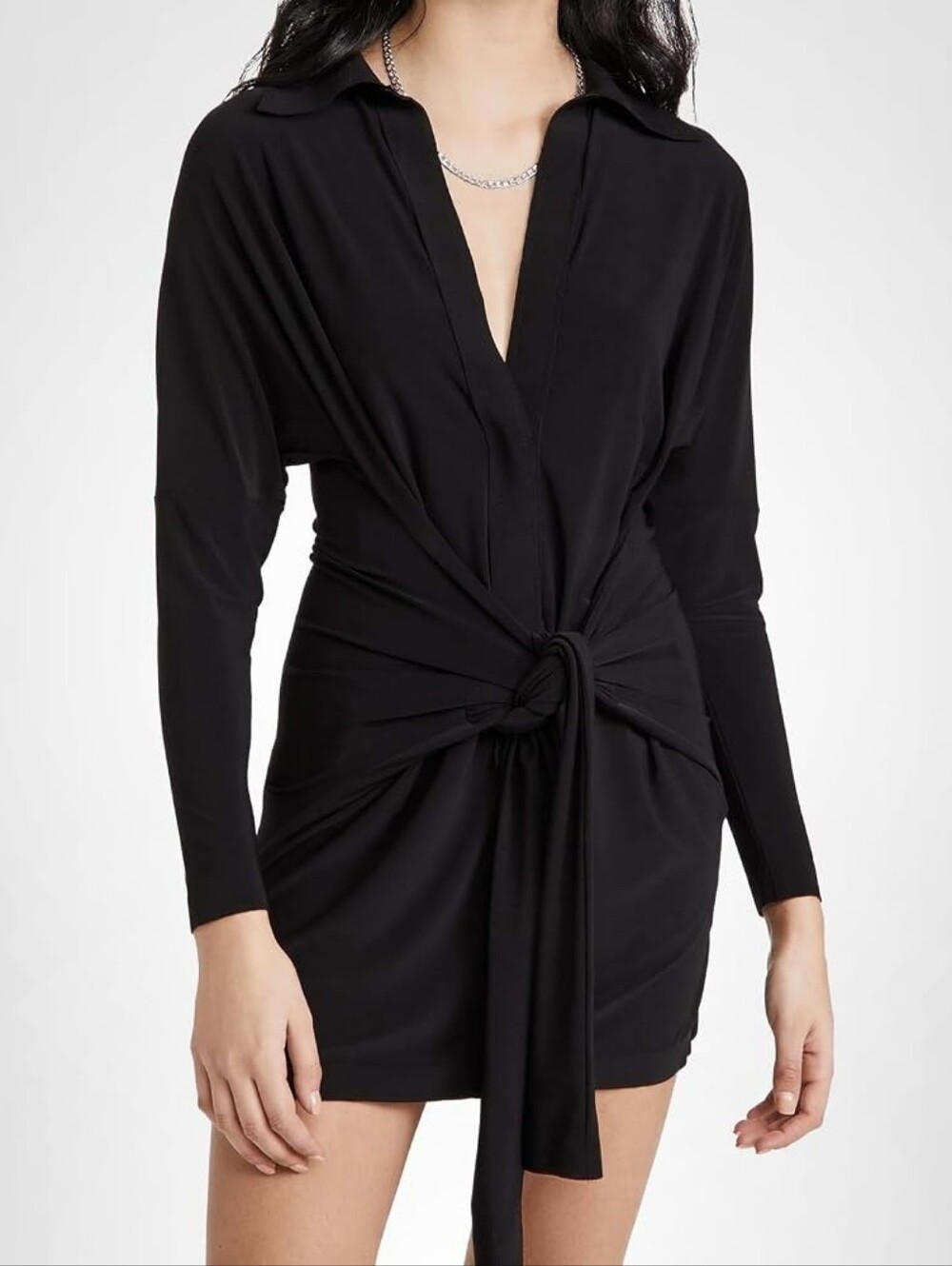 Norma kamali Black Tie-Waist Shirt Dress